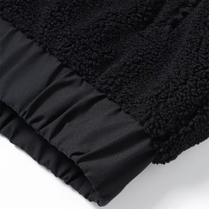 Breathable <b>Men's</b> <b>Sherpa</b> <b>Fleece</b> Jackets Black Color Stand Collar Long Sleeves Full Zip Up Lightweight <b>Sherpa</b> Jackets - Product Image 4