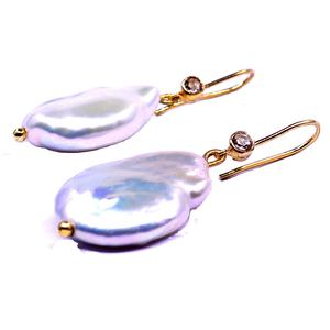 Perles baroques naturelles légères en or 14K, bijoux indiens pour femmes, boucles d'oreilles de haute qualité, bijoux à la mode, cadeau pour elle - Product Image 1