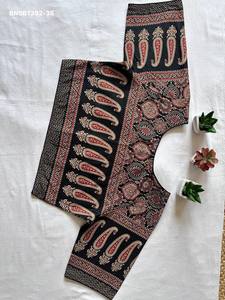 High Quality Ajrakh Cotton with Hand-<b>Block</b> <b>Print</b> Readymade Front-Hook Blouse Collection Woman Fashion Manufacturer - Product Image 6