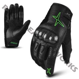 Gants de moto RIDEMAXX en cuir véritable, respirants, doublés de polaire, compatibles écran tactile, longueur poignet, pour le cyclisme et la conduite, printemps-été - Product Image 3