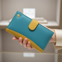 WRIZA Dompet Kulit Asli Wanita dengan Pelindung RFID, Dompet Tipis, 16 Slot Kartu, Kapasitas Besar, Ringan, Elegan, untuk Penggunaan Sehari-hari