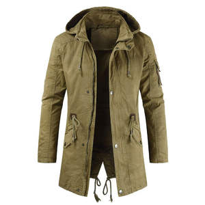 Abrigo de Gabardina con Capucha y Cuello Alto de Longitud Media para Hombre, Diseño Casual en la Espalda, Chaquetas de Alta Calidad para Hombre - Product Image 5