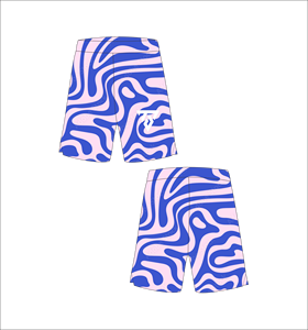 Shorts de basket-ball personnalisés pour hommes en mesh sublimé, séchage rapide, entraînement, gym, fitness, sport, bleu, rose clair, motif tourbillon - Product Image 1