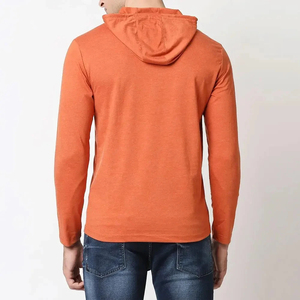 Sudadera con Capucha Naranja para Hombre, Manga Larga, Corte Regular, Tejido de Poliéster/Algodón, Informal, para Invierno, con Bolsillo Delantero, Transpirable, 350g - Product Image 2