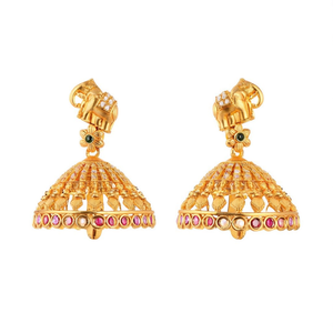 Fine Dangle Earrings Big Bridal Jhumki Earrings - Product Image 2