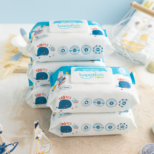 120 lingettes non tissées sans alcool 15x20cm Happy Kids pour bébés, fabriquées au Vietnam - Product Image 2