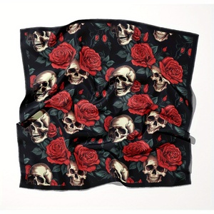 Fashion Custom <b>Silk</b> Satin Floral <b>Square</b> Head <b>Scarves</b> & Bandanas for Women-High Quality Outdoor Use All Seasons - Product Image 4