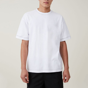 Camisetas de Hombre de Algodón Grueso con Costuras en Contraste, de Moda, Buena Calidad, Precio Bajo, Talla Grande - Product Image 2