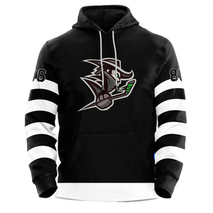 Sweat à capuche de hockey sur glace personnalisé sublimé, 100% polyester polaire, nom du joueur, logo de l'équipe, service OEM, séchage rapide, antibactérien, respirant - Product Image 3