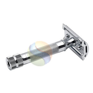 Maquinilla de Afeitar de Seguridad Ajustable de Acero Inoxidable para Hombre – Maquinilla de Afeitar de Una Sola Hoja con Acabado Dorado y Logotipo Personalizado - Product Image 5