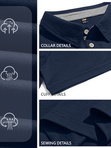 เสื้อโปโลถักคอวีสำหรับผู้ชาย สีพื้น แขนสั้น สไตล์สมาร์ทแคชชวล คอลเลคชั่นใหม่ปี 2026 ผ้าฝ้ายอ๊อกซ์ฟอร์ด ระบายอากาศได้ดี - Product Image 5