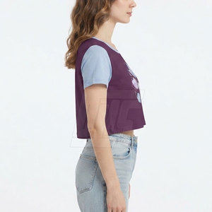 เสื้อยืดครอปท็อปผู้หญิงลำลอง เนื้อผ้านุ่มสบาย เหมาะสำหรับแฟชั่นสตรีท ท่องเที่ยว และกิจกรรมประจำวัน - Product Image 3