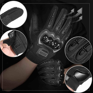 Guantes de Exterior para Hombre, Completos, Negros, de Poliéster, Antideslizantes, con Cierre de Gancho y Bucle, Compatibles con Pantalla Táctil, Ligeros, con Muñequera Ajustable - Product Image 3