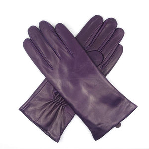 Gants de luxe pour femmes en peau de mouton violette, doux et élégants, à doigts complets, design personnalisé, mode hiver, gants en cuir haut de gamme pour femmes - Product Image 1