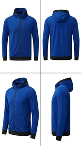 High Quality Blank Tracksuit Men Full Zip Up Hoodie and Sweatpants Slim Fit Jogging Suit Custom Manufacturer - Product Image 2