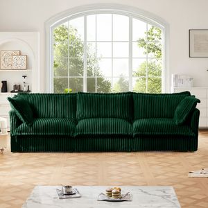 Divano Moderno a 3 Posti con Rivestimento, Braccioli Comodi e Molteplici Cuscini Morbidi, Seduta Profonda e Flessibile per Soggiorno - Product Image 2