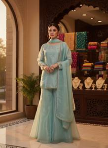 Ensemble Palazzo en Soie Douce de Qualité Supérieure pour Femme – Tenue Quotidienne Confortable – Ensemble Kurta Décontracté – Fournisseur en Gros Inde - Product Image 6