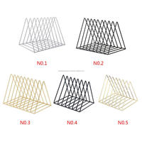 Étagères de livres en fer triangulaire, 2 pièces, support de rangement de bureau, pour magazines, classeur, bibliothèque en fer avec porte-magazines à haute attraction