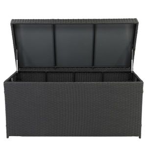 Pratica e Semplice Scatola Portaoggetti da Esterno in Rattan Nera con Quattro Scomparti - Product Image 3