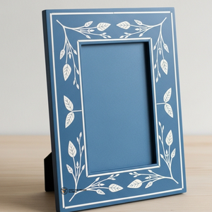 Cadre photo bleu fait main, incrustation d'os artisanale, décoration intérieure - Product Image 2