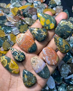 Lote de Cabujones de Jaspe Oceánico Natural, Gemas Sueltas Pulimentadas, Formas Surtidas, para Fabricación de Joyería, Suministro al por Mayor - Product Image 1