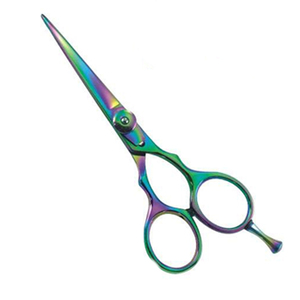Ciseaux de coiffure professionnels en titane arc-en-ciel, acier inoxydable, fabrication au Pakistan. - Product Image 2