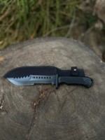 Couteau de chasse et de camping Viking Art, fabrication artisanale OEM, acier inoxydable de qualité industrielle, revêtement en poudre, 14 pouces, DIY cuir