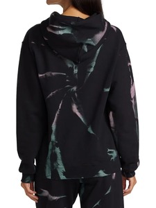 Sudadera con Capucha Tie Dye Personalizada para Mujer, Estampado en Espiral Negro, Sudadera con Bolsillo Canguro, Ropa Urbana, Venta al Por Mayor OEM - Product Image 6