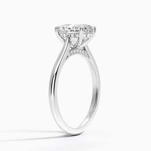 Anillo de Compromiso con Moissanita Dawn de Corte Ovalado, Engaste de Garras, Chapado en Oro de 14K, Certificado GRA - Product Image 6