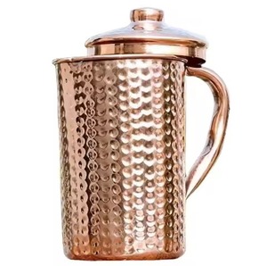 New Style Copper Water Pitcher Pure Copper <b>Jug</b> Handmade <b>Drinking</b> Container Traditional Tableware - Product Image 3