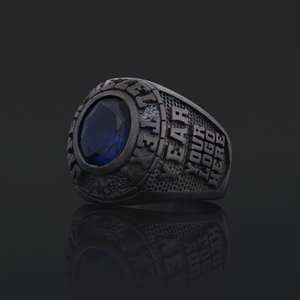 Bague d'université BOJ MCollege 027 personnalisée en argent avec diamant, bague de diplôme unisexe, certifiée GIA, micro-prix bas - Product Image 2