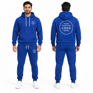 Conjuntos de Sudadera con Capucha y Pantalones Deportivos Extra Grandes de Forro Polar de Poliéster/Algodón Hechos a Medida, con Logotipo Bordado Personalizado, Transpirables - Product Image 2