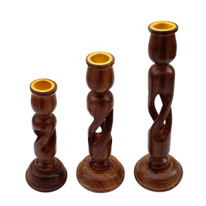 Porte-bougies en bois de sheesham, fabrication sur mesure, vente en gros |   Aqdus Saleem Inde - Product Image 1