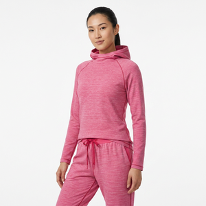 Survêtement rose à capuche pour femme, manches longues, couleur unie, tenue de sport décontractée avec pantalon à cordon de serrage et poches latérales, style automne - Product Image 6
