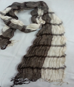 100% viscose et coton super doux double volant écharpe longue style uni pour l'été - Product Image 5