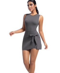 Combinaison de sport respirante et à séchage rapide pour femme, écologique, pour la gym, le fitness, le tennis, avec pantalon extensible doux et uni pour la course à pied - Product Image 5