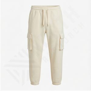 Personnalisé Double Taille Cargo Streetwear Pantalon de survêtement ample Baggy lourd poids lourd délavé à l'acide Vintage Flare Sweat Pantalon empilé pour hommes - Product Image 2