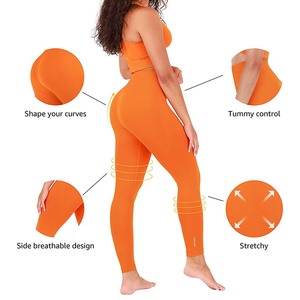 Leggings tricotés pour femmes, dernière mode, légers, avec logo personnalisé, sans couture, décontractés, respirants, pour l'été, le fitness, la gym et le yoga, taille mi-haute - Product Image 6