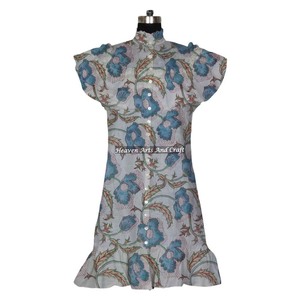 Tunique Kurti en coton imprimée à la main / Vêtements ethniques / Vêtements d'Inde et du Pakistan / Tunique ethnique respirante - Product Image 5