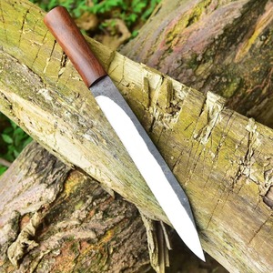 มีดทำงานยุคกลาง สไตล์เซลติก ไวกิ้ง ด้ามไม้เนื้อแข็ง ปลอกหนัง ทรงแซ็กซ์ เหล็กกล้าคาร์บอน ใช้ได้ทั้งมือซ้ายและขวา เป็นมิตรกับสิ่งแวดล้อม มีดคม - Product Image 5