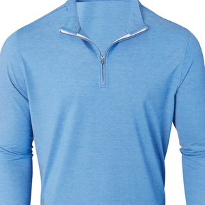 Université hommes 100% coton Sport course Jogging sweat quart demi fermeture éclair haut doublure solide hiver tricoté plaine teint à capuche - Product Image 6