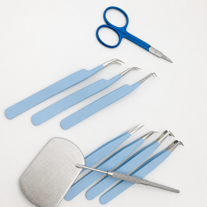 Pince à épiler noire personnalisée pour cils, à pointe angulaire, avec embouts de précision, poignées texturées diamant, en acier inoxydable, écologique et durable, pour sourcils - Product Image 3
