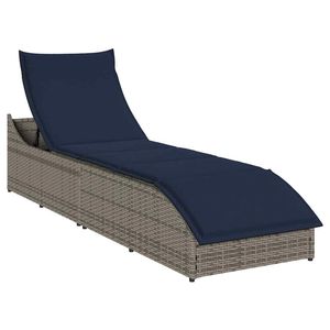 Tumbona Plegable Estándar de Ratán PE Gris - Product Image 1