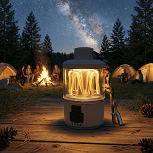 Linterna LED HYUGA de Doble Función, Nueva, para Camping, con Función de Colgar, Tres Modos de Color Ambiental, Cinco Niveles de Brillo, Recargable por USB - Product Image 2