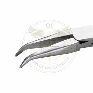QORVEX INSTRUMENTS Pince à bec courbé à mâchoires lisses en acier inoxydable de haute qualité, légère, pour la fabrication de bijoux, le bricolage et les travaux métalliques - Product Image 2