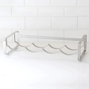 Porte-bouteilles à vin en métal argenté pour 4 bouteilles, support de rangement de table moderne en acier inoxydable, présentoir à vin - Product Image 1