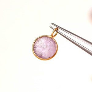 Natural Pink Amethyst Flower Pendant 925 Sterling <b>Silver</b> Jewelry Hand Carved Gemstone Charm Amethyst Stone Pendant For Jewelry - Product Image 3