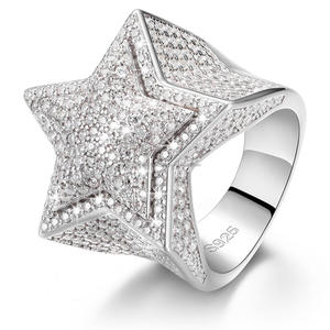Luxury Moissanite Diamond Star <b>Ring</b> 925 Sterling <b>Silver</b> <b>Women</b> Jewelry Elegant Sparkling <b>Ring</b> for <b>Wedding</b> and Engagement - Product Image 1