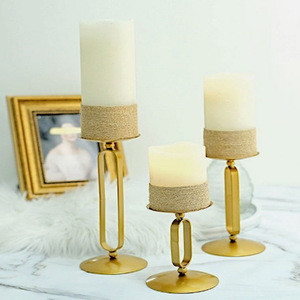 Porte-bougie vintage en laiton de style Mid-Century, lot de 3, couleur or, en métal. - Product Image 4