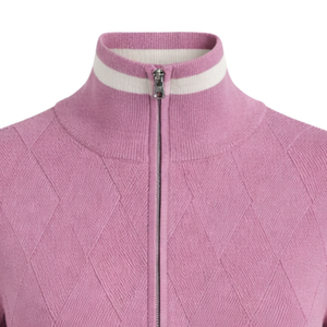 Chaqueta de punto con cremallera para mujer, textura acanalada suave, manga larga, cuello alto, informal, ligera, para uso diario - Product Image 6